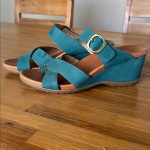 Dansko Teal Aubree Wedge Sandal